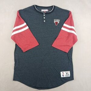 Mitchell & Ness Chicago Bulls XL Mens Henley Shirt 22x30